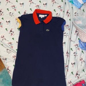 Navy Blue Lacoste Dress, multicolored sleeve